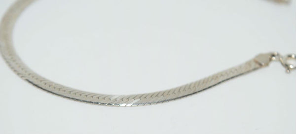 Italian Sterling Silver Herringbone Bracelet 7.5"