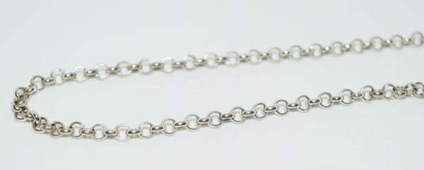Vintage Italian Sterling Silver Rolo Chain Link Bracelet