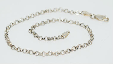 Vintage Italian Sterling Silver Rolo Chain Link Bracelet