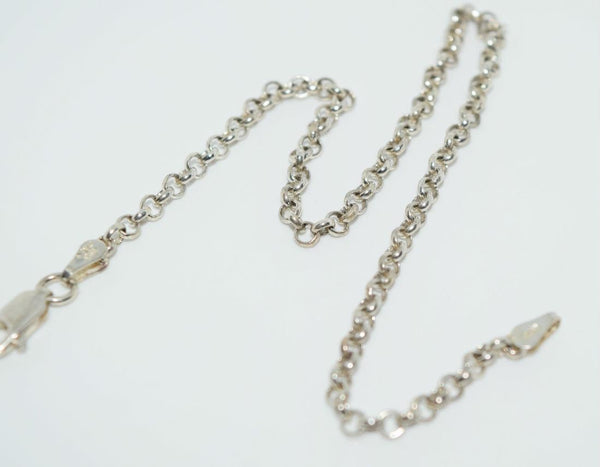 Vintage Italian Sterling Silver Rolo Chain Link Bracelet