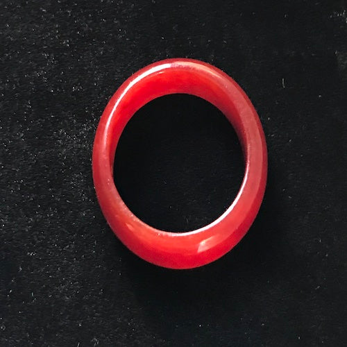 Natural Red Jade Band Ring Size 9