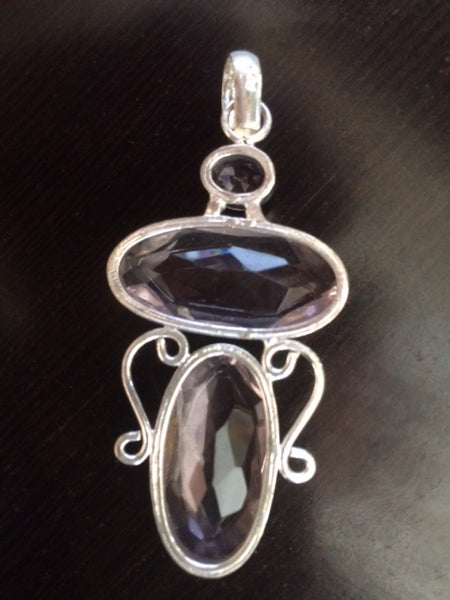 925 Sterling Silver Pink Kunzite Gemstone of Emotion Pendant