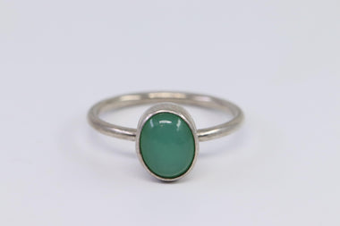925 Ladies Sterling Silver Vintage Jade Ring Size 6.5