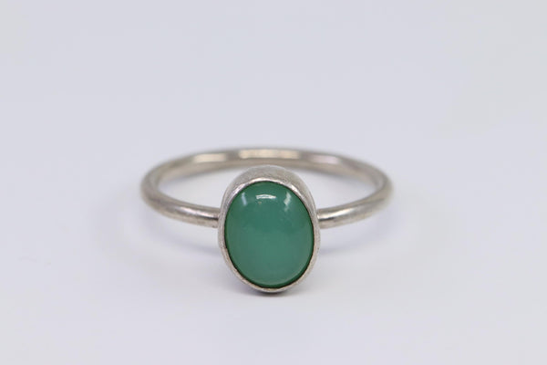 925 Ladies Sterling Silver Vintage Jade Ring Size 6.5