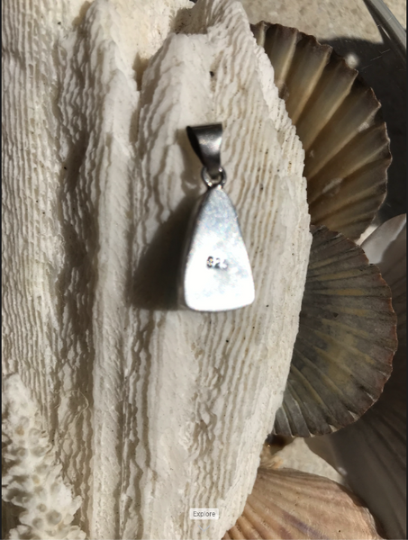 Larimar Sterling  Triangular Pendant Necklace