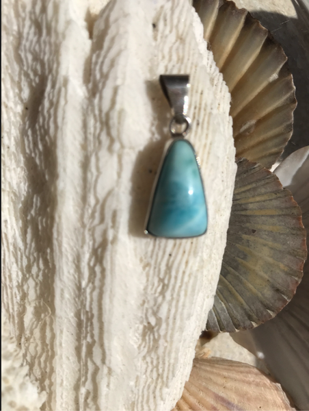 Larimar Sterling  Triangular Pendant Necklace