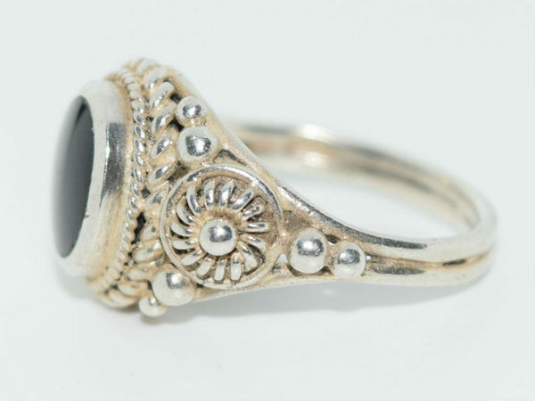 Mexico Sterling Enamel Rope Design Ring Size 6