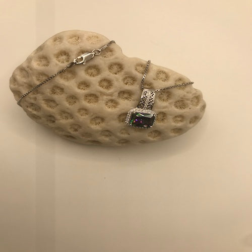 Radiant Cut 4.35 ct Mystic Topaz Pendant Necklace