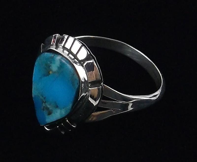 Navajo Calvin Spencer Sterling Silver Turquoise Ring