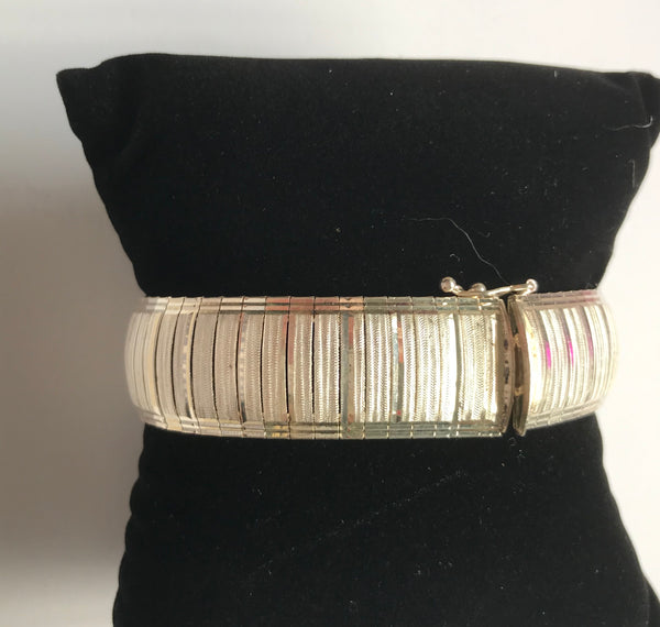Sleek Sterling Silver 8" Heavy Textured Bracelet