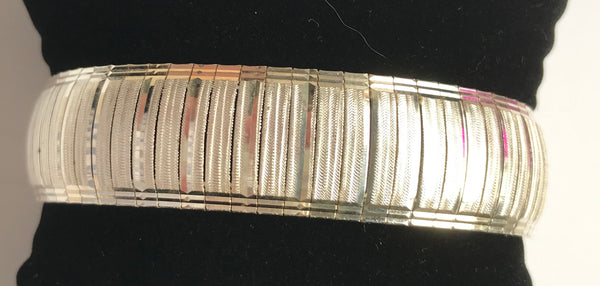 Sleek Sterling Silver 8" Heavy Textured Bracelet