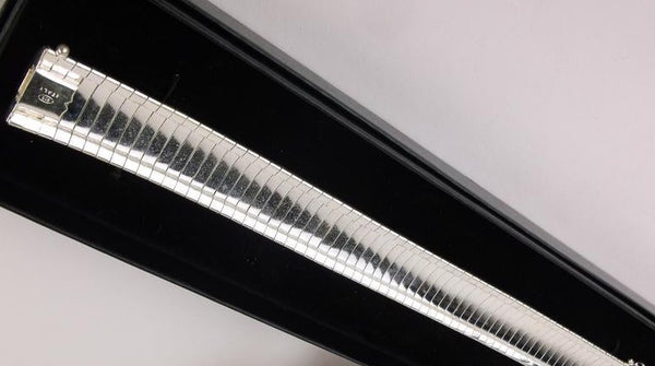 Sleek Sterling Silver 8" Heavy Textured Bracelet