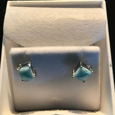 Larimar stud earrings