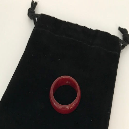 Natural Red Jade Band Ring Size 9