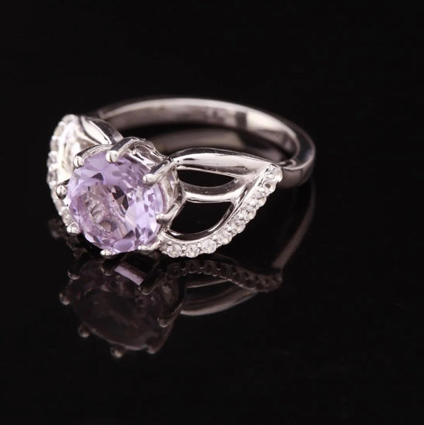 Rose De France Amethyst & Topaz Sterling Silver Ring Size 7