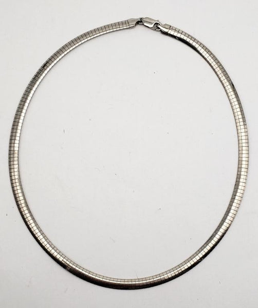 Italian Sterling Silver Classic Design Omega Necklace