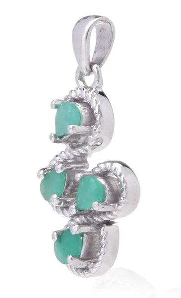 Sterling Silver Emerald Swirl Pendant
