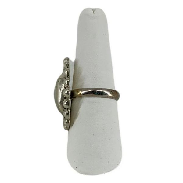 Distinctive Sun Sterling Silver Set: Ring Size 8 & Matching Earrings