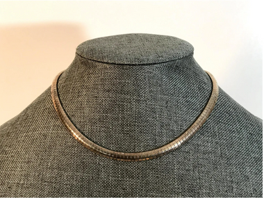 Vintage Italian 6mm Omega Sterling Silver Cubetto Necklace