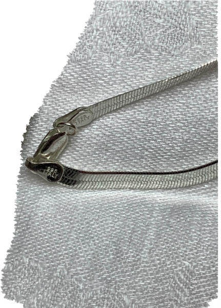 Bold Sterling Silver Italian Herringbone Choker Necklace