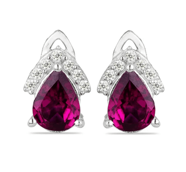 1.61 ct Pear Rhodolite 925 Sterling Silver Earrings
