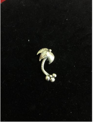 Designer Sterling Silver Palm Tree Pin with Coconuts