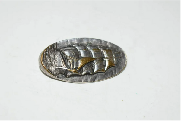 Vintage Sterling Silver Down Easter Sailing Ship Pin Brooch