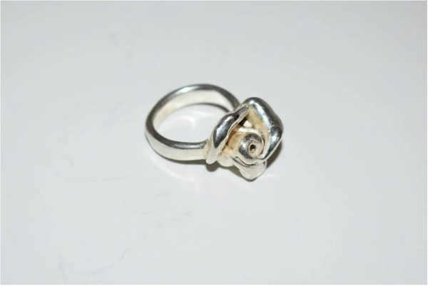 Sterling Silver Artisan Flowering Rose  6.5 Ring stamped 925 Israel