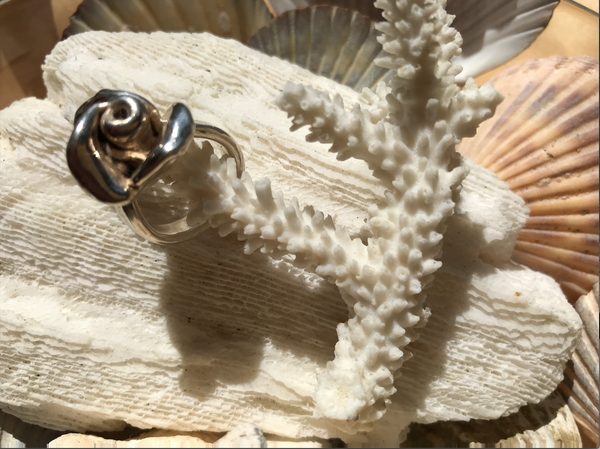 Sterling Silver Artisan Flowering Rose  6.5 Ring stamped 925 Israel