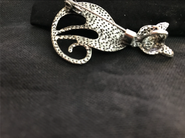 Sassy Genuine Abalone Cat Pendant or Brooch