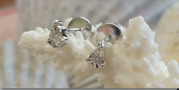 Pear Illusion Setting Diamond Stud Sterling Silver Earrings