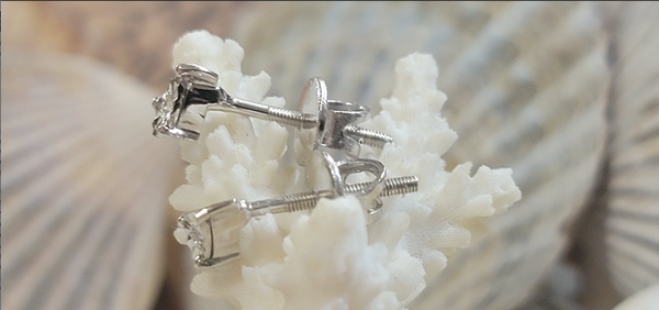 Pear Illusion Setting Diamond Stud Sterling Silver Earrings