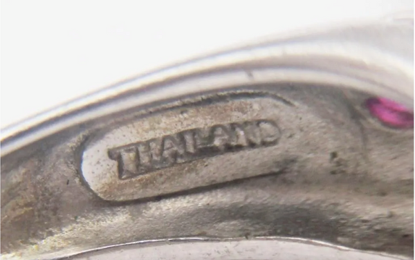 Vintage PRANDA Sterling Garnet Ring and Earrings Set