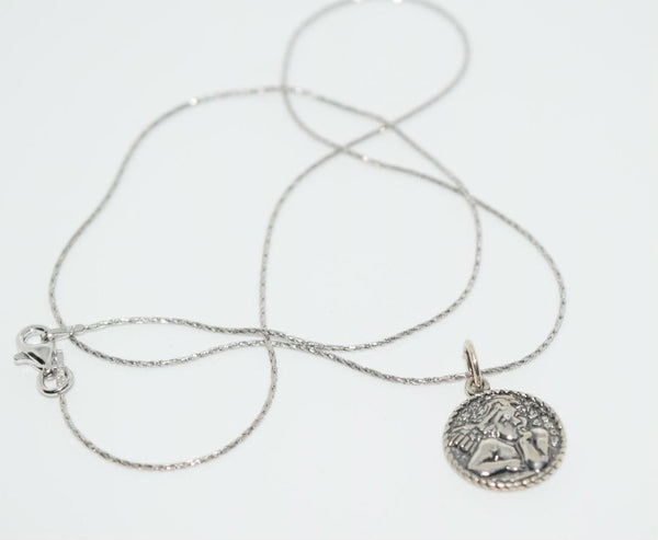 925 Shube Sterling Silver Cherub Pendant Necklace