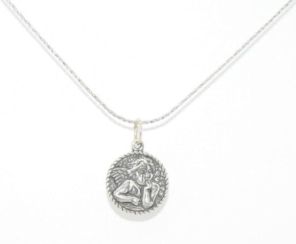 925 Shube Sterling Silver Cherub Pendant Necklace