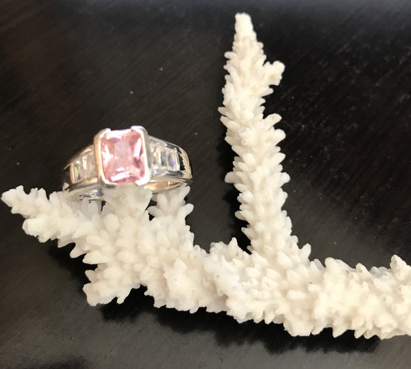 Pink Sterling Ring size 9