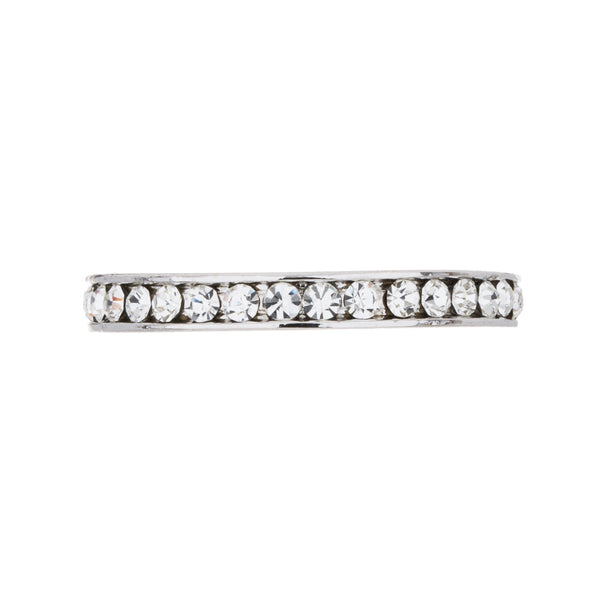 Silver Plated Simulated Diamond Eternity Ring-Size 9