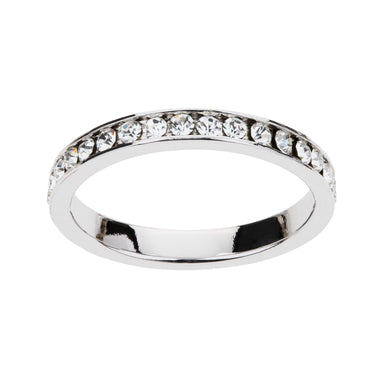 Silver Plated Simulated Diamond Eternity Ring-Size 9