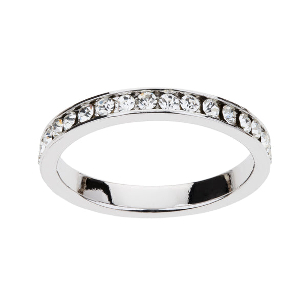Silver Plated Simulated Diamond Eternity Ring-Size 9