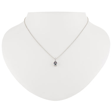 Silver Tone Mystic Pear Shaped Pendant Necklace