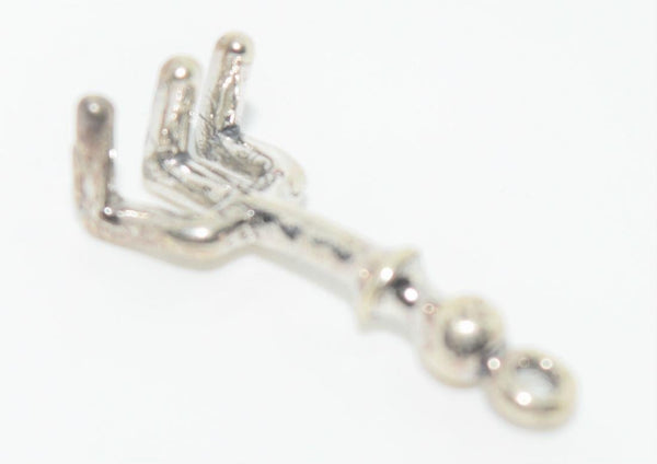 925 Sterling Silver Rake Charm