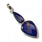 Royal Blue Sodalite Large Silver Pendant on Sterling Snake Chain