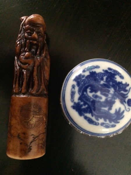 Oriental Brush Chop & Ceramic Paint Pot