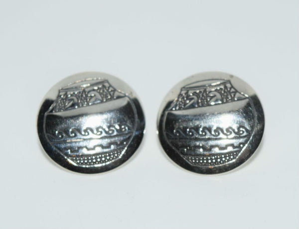 Vintage Southwestern Style Sterling Etched Basket Earrings