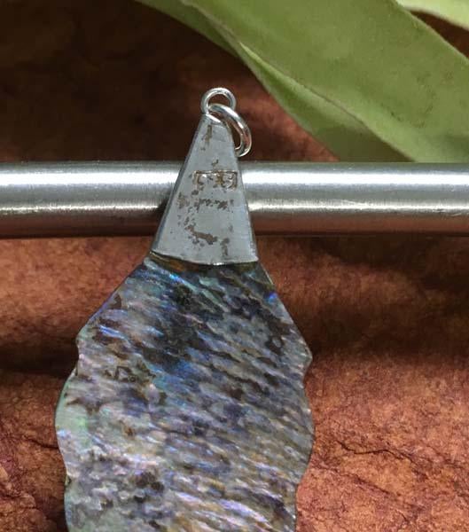 Sterling Silver Abalone Leaf-shaped Pendant