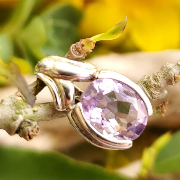 Sterling Silver Amethyst Oval Cut Pendant