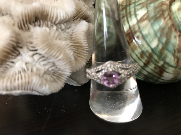 Sterling Silver Amethyst & Topaz Ring-Size 9