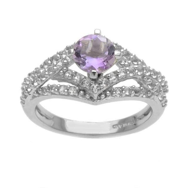Sterling Silver Amethyst & Topaz Ring-Size 9