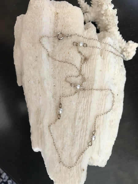 Sterling Silver Beaded 17" Chain Necklace