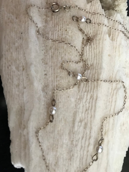 Sterling Silver Beaded 17" Chain Necklace